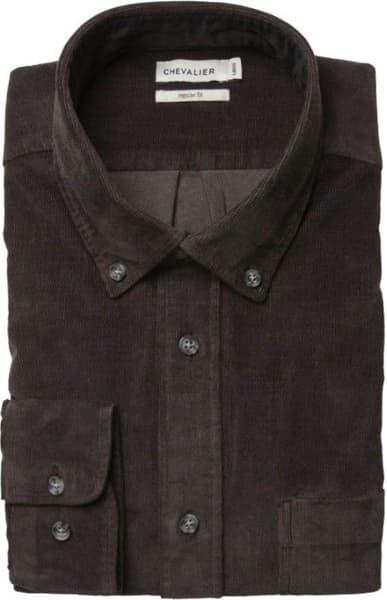 Overton Corduroy Shirt Men Leather Brown, view: 1