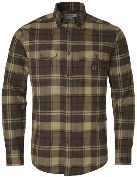 Heron Flannel Shirt Men Soil Brown Checked, view: 0