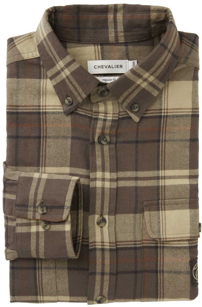Heron Flannel Shirt Men Soil Brown Checked, view: 1