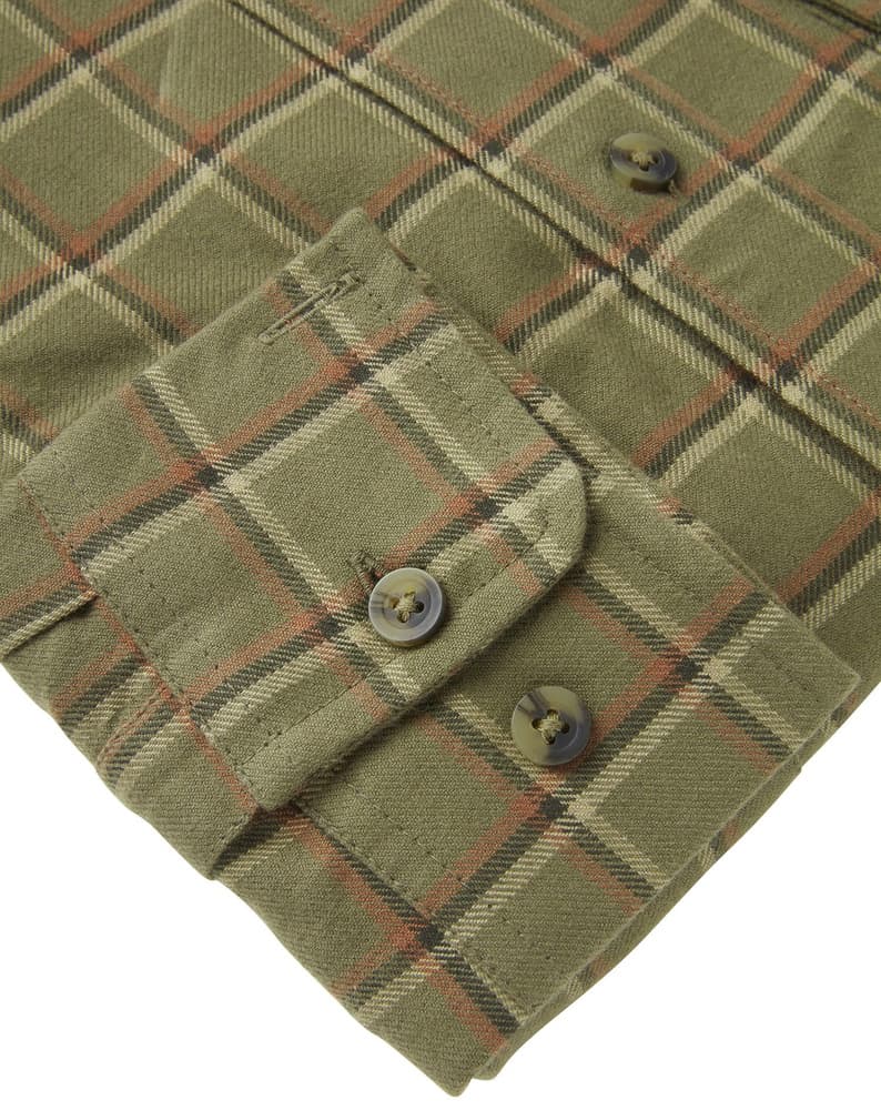 Heron Flannel Shirt Men Field Green Checked, view: 3