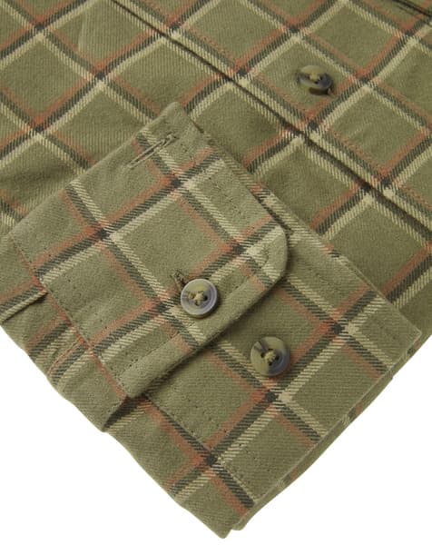 Heron Flannel Shirt Men Field Green Checked, view: 3