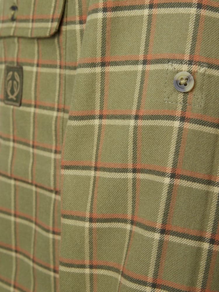 Heron Flannel Shirt Men Field Green Checked, view: 4