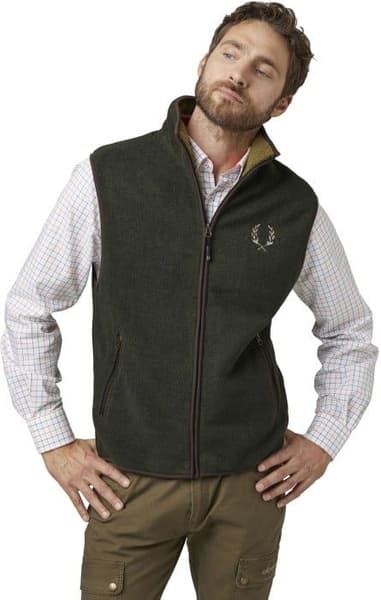 Mainstone Fleece Waistcoat Men Greenmelange, view: 1
