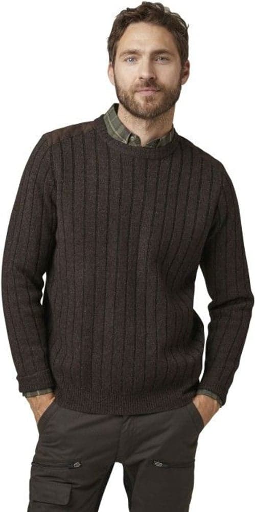Fjord Plated Wool RN Sweater Men Brown, view: 1