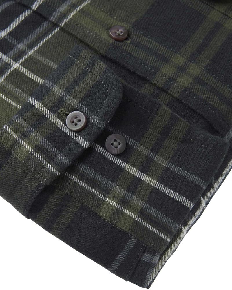 Heron Flannel Shirt Men October Green Checked, view: 4