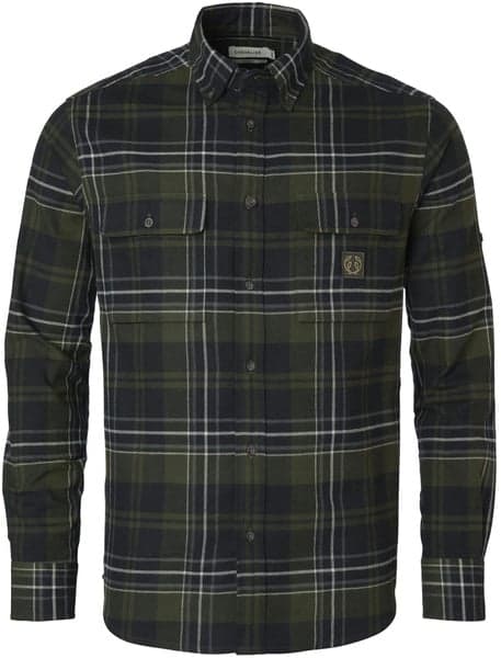 Heron Flannel Shirt Men October Green Checked, view: 0