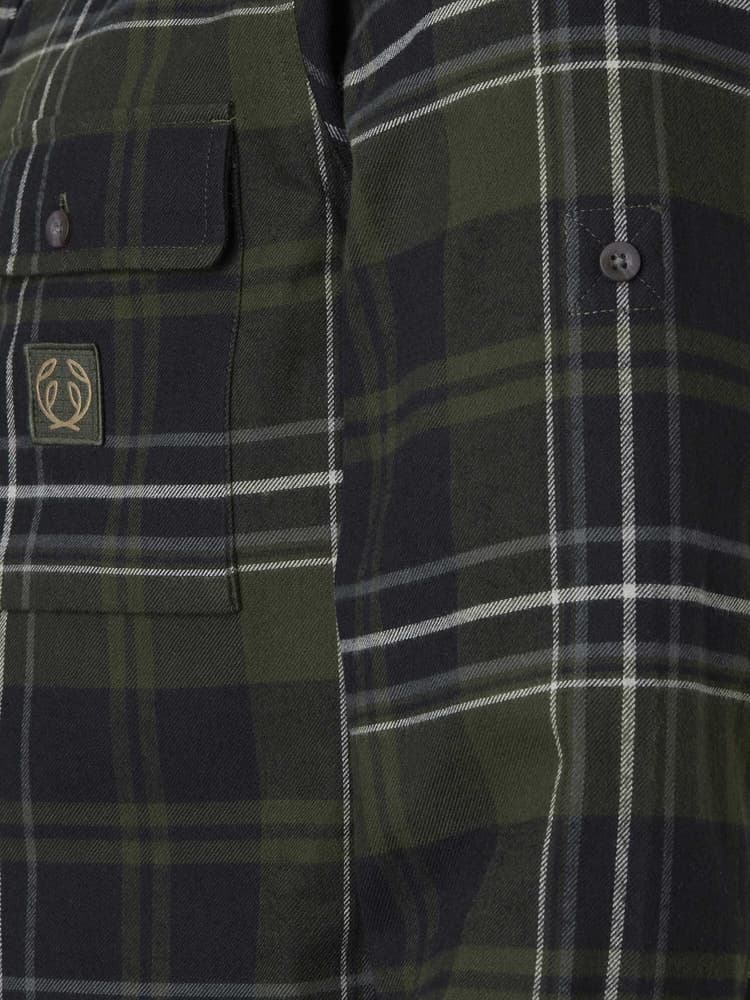 Heron Flannel Shirt Men October Green Checked, view: 1