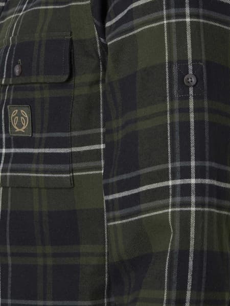 Heron Flannel Shirt Men October Green Checked, view: 1