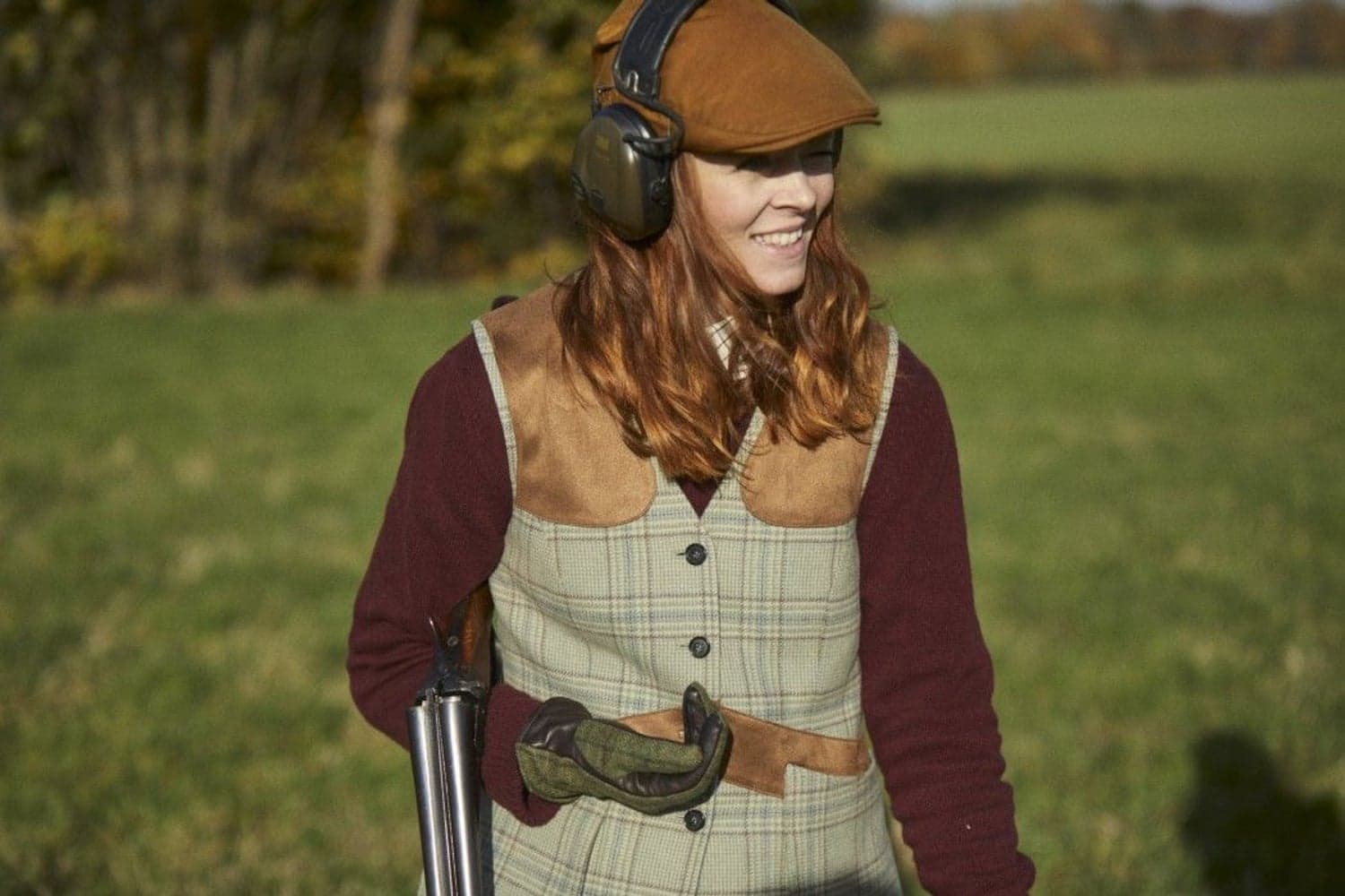 Advie Tweed Shooting Vest Women Willow Green Checked, view: 6