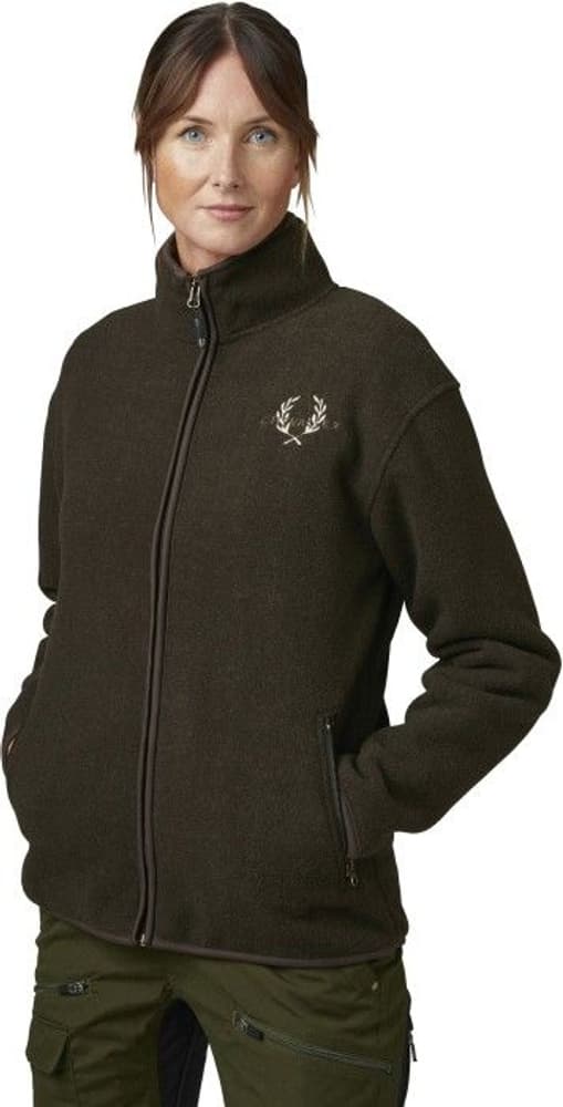 Mainstone Fleece Cardigan Women Brown Melange, view: 1