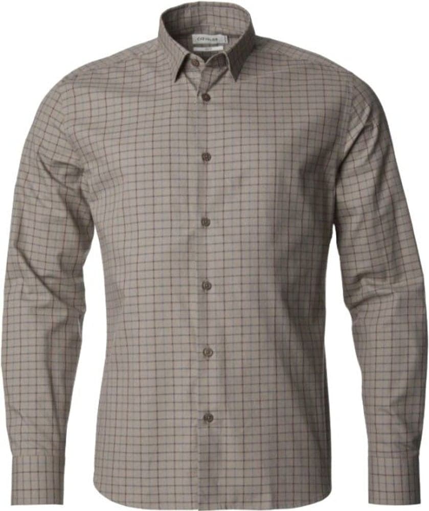 Max Shirt Shooting Fit Men Saddle Brown Tattersall, view: 0