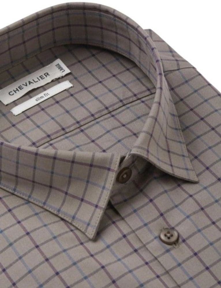 Max Shirt Shooting Fit Men Saddle Brown Tattersall, view: 3