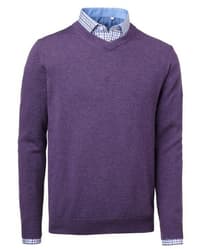 Gary Lambswool Pullover w Patches Purplu - view: 0