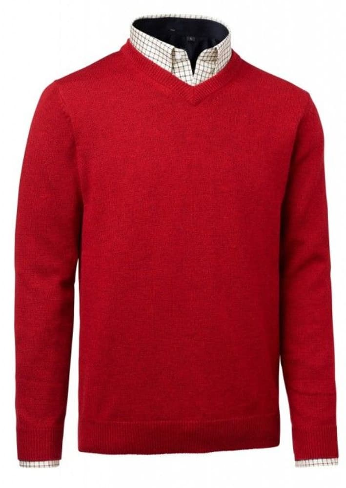 Gary Lambswool Pullover w Patches Red, view: 0
