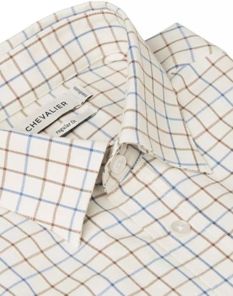 Tealing Shirt Shooting Fit Men Spring Blue Checked, view: 2