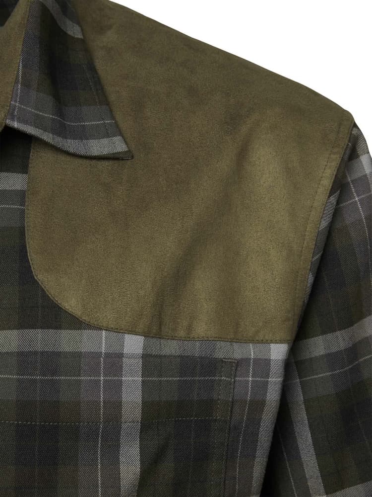 Chill Coolmax Shooting Fit Shirt Men Fern Green Checked, view: 3