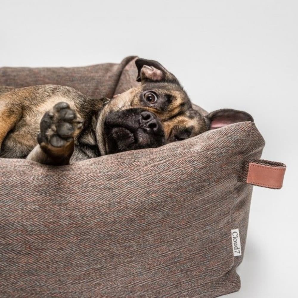 Sleepy Dog Bed S+ Herringbone Brown, view: 4