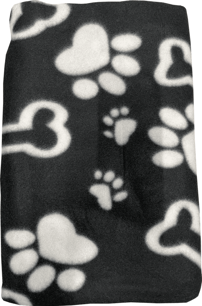 Hundfilt 100x150 cm Svart Tassar, view: 0