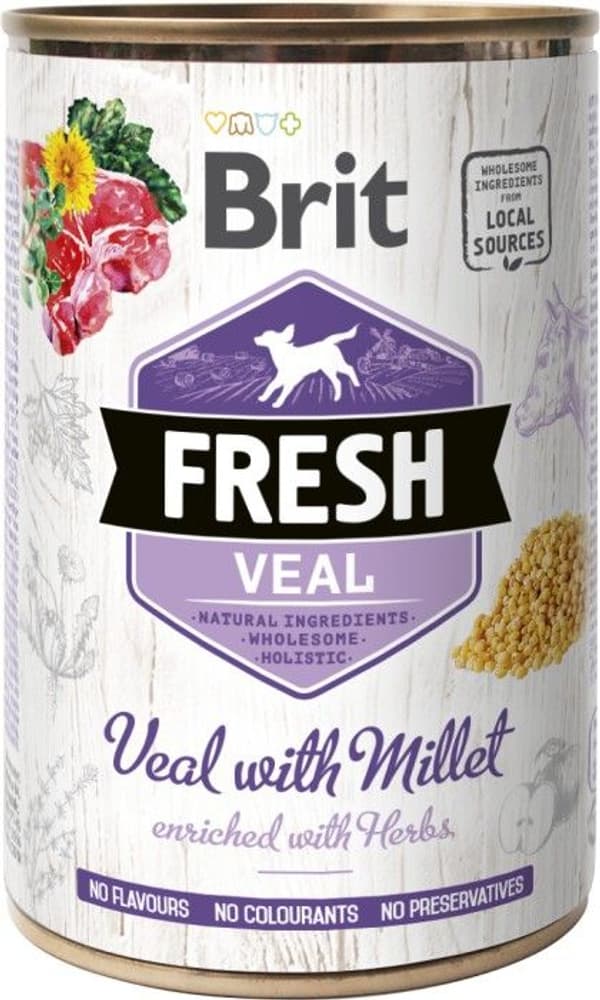 Brit Fresh Cans Veal with Millet 400 g, view: 0
