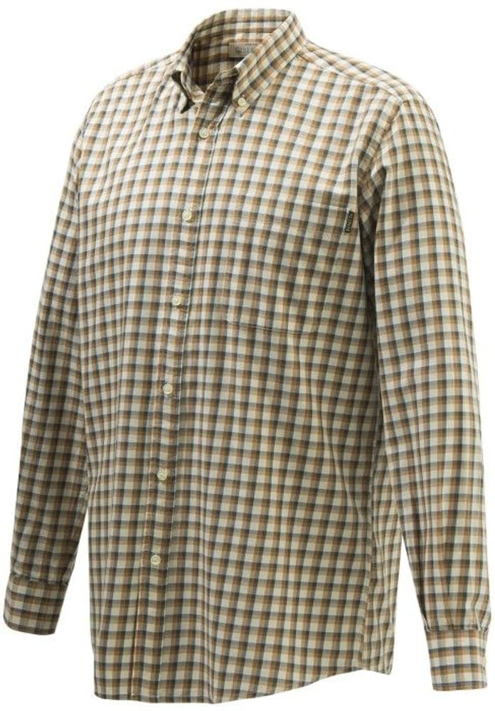Wood Button Down Shirt Beige & Rust Check, view: 0