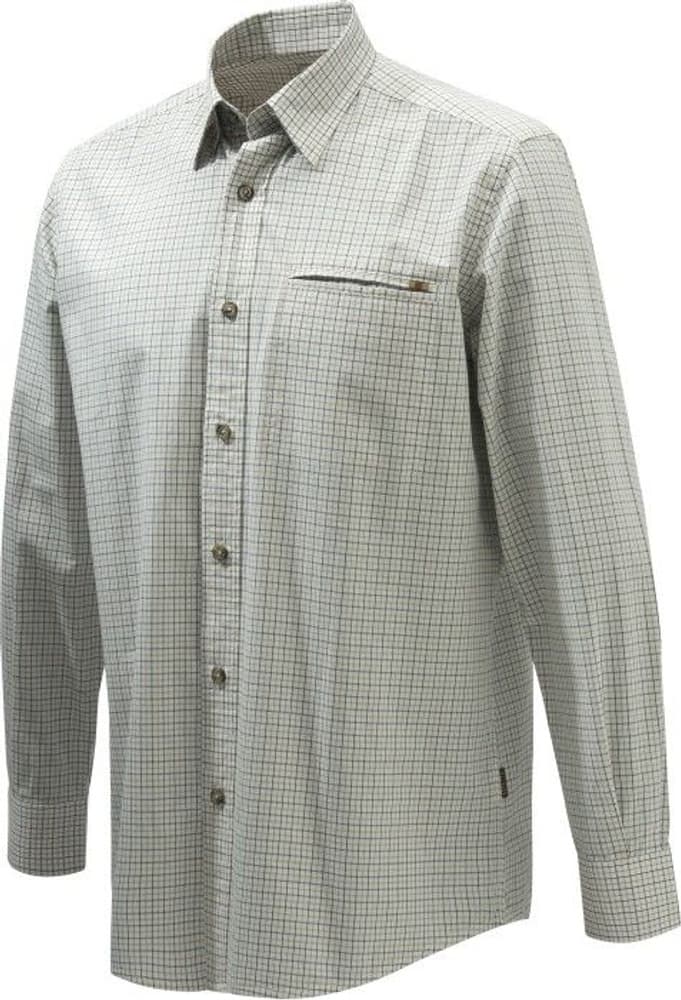 Wood Plain Collar Shirt Green & Purple Check, view: 0
