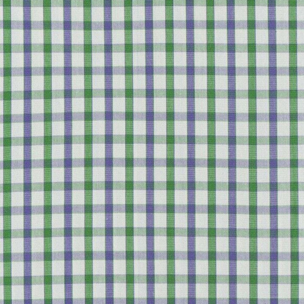 Wood Plain Collar Shirt Green & Purple Check, view: 2