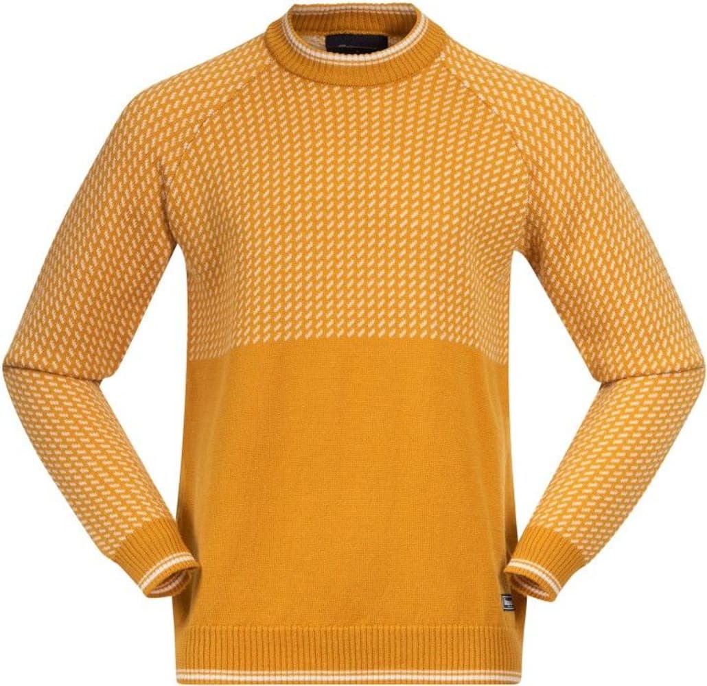Bergans M's Alvdal Wool Jumper Golden Yellow/Vanilla White, view: 0