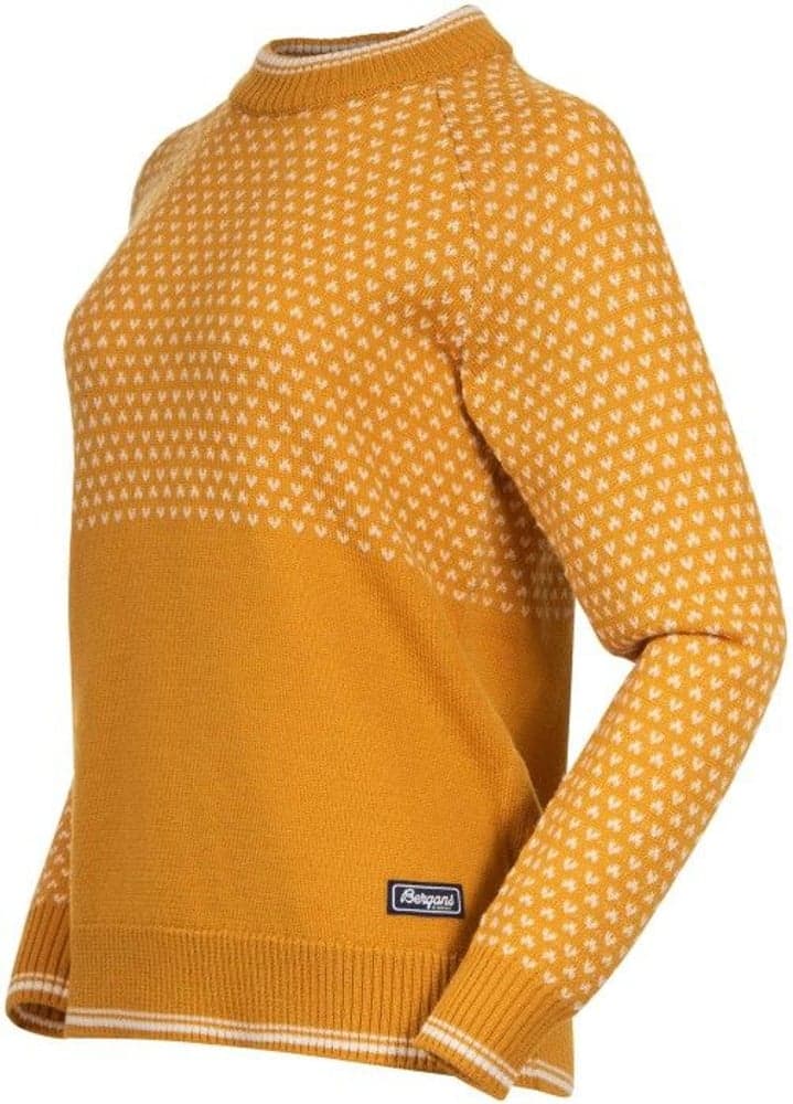 Bergans W's Alvdal Wool Jumper Golden Yellow/Vanilla White, view: 1