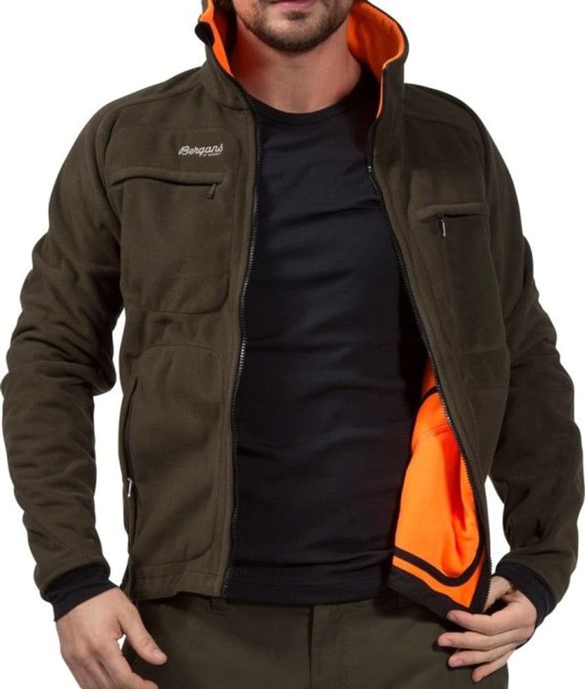 Bergans M's Rana Reversible Jacket Dark Olive/NeonOrange, view: 3