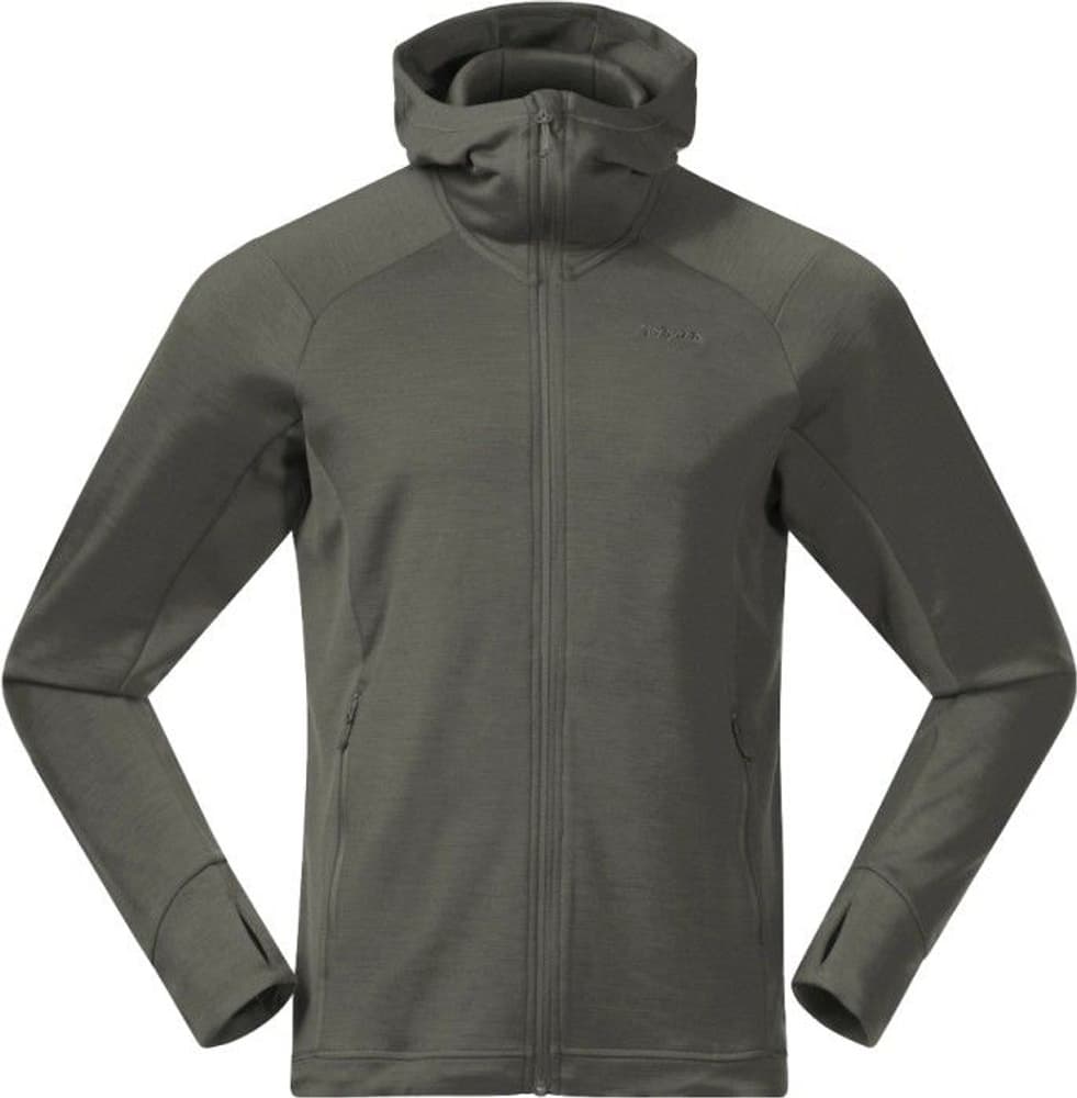 Bergans M's Ulstein Wool Hood Jacket Green Mud, view: 0