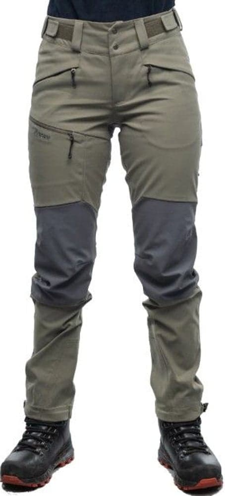 Bergans W's Fjorda Trekking Hybrid Pants Green Mud/Solid Dark Grey, view: 1
