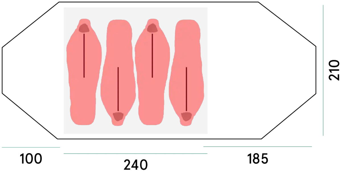 Bergans Trollhetta Tunnel 4-Pers Tent 4-Pers Lt Fogblue, view: 3