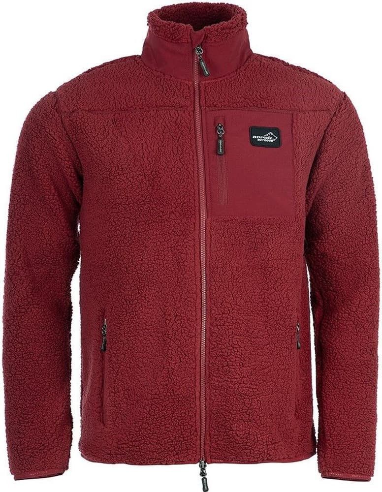 Arrak M's Sherpa Fleece Jacket Dark Red, view: 0