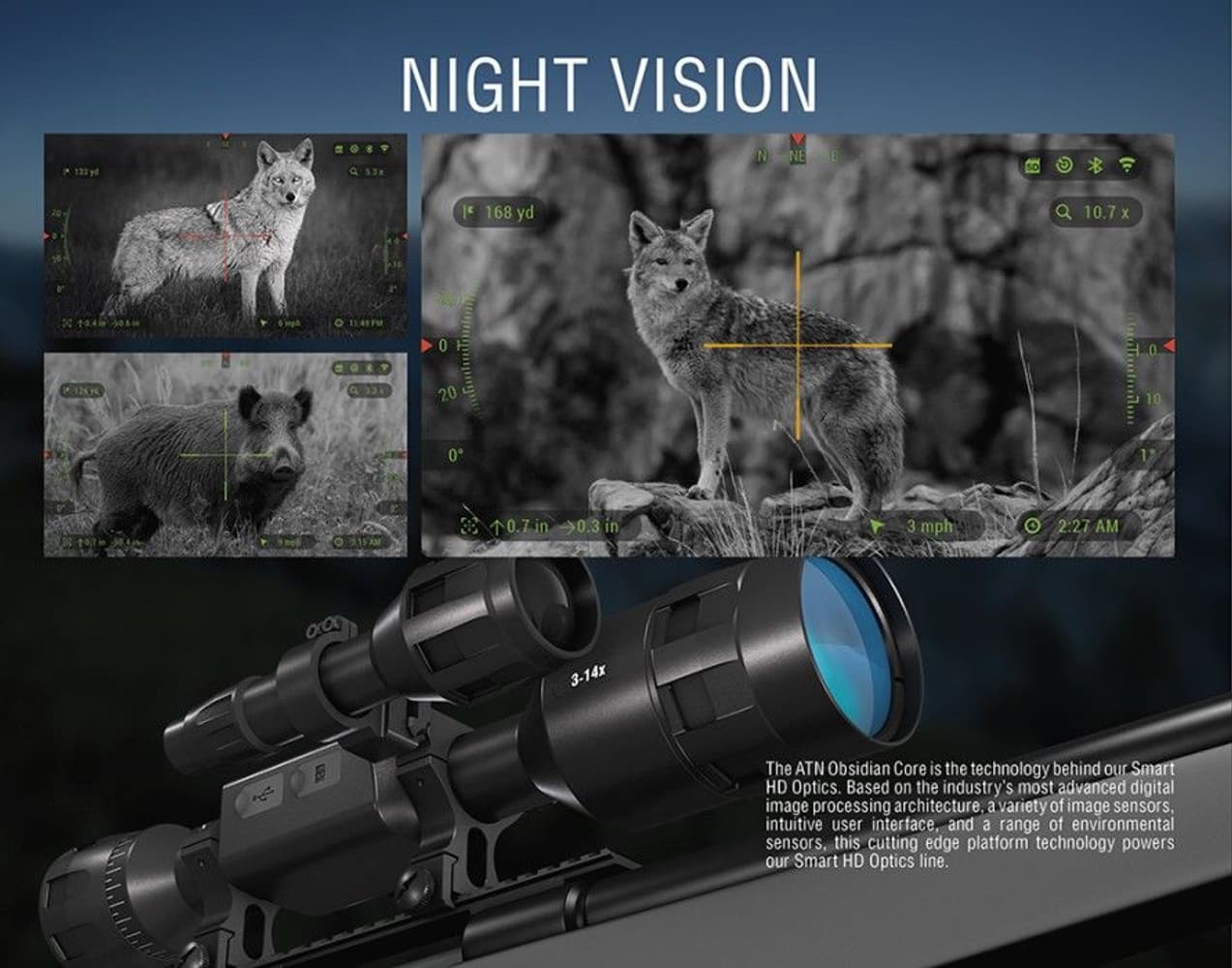 X-Sight-4K HD 3-14x Pro Edition Smart Day/Night Hunting Rifle Scope Full HD, view: 9