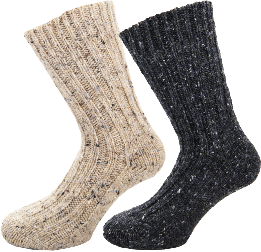 Dam Raggsockor 2-pack Beige/Antracit, view: 0