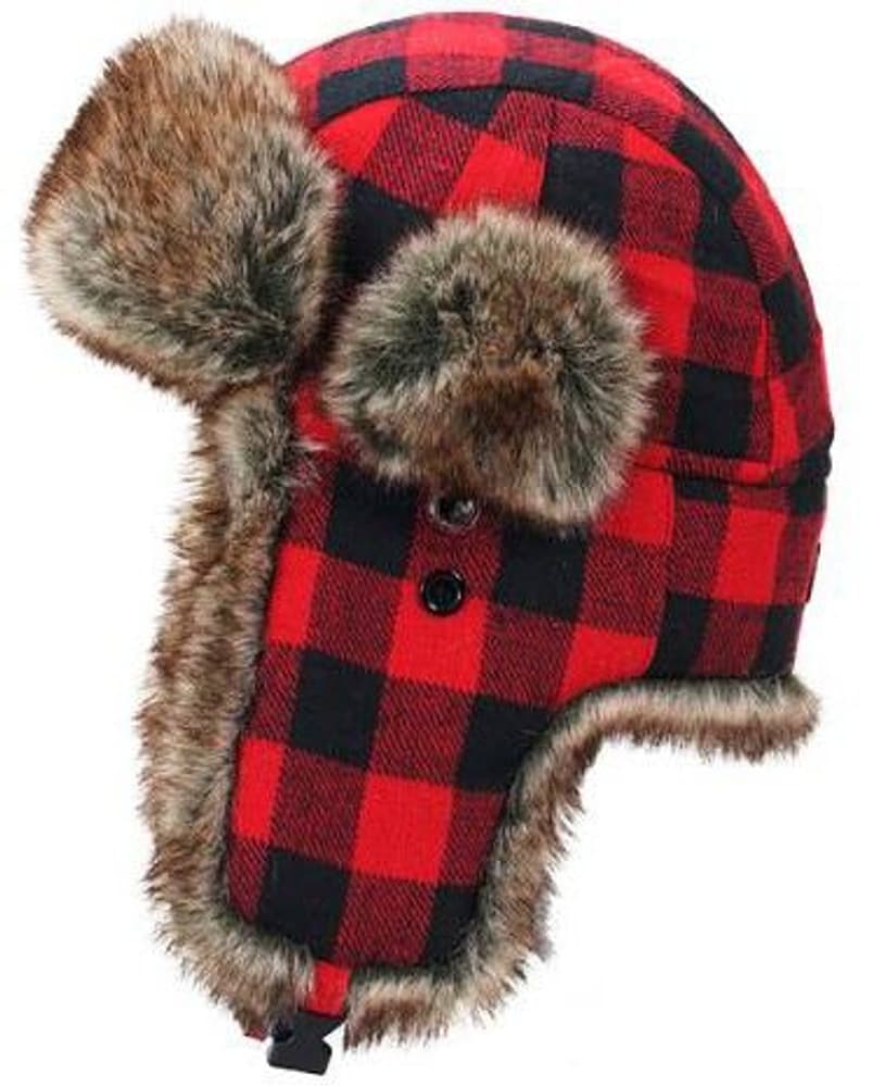Flaps Vintermössa rutig Röd, view: 0
