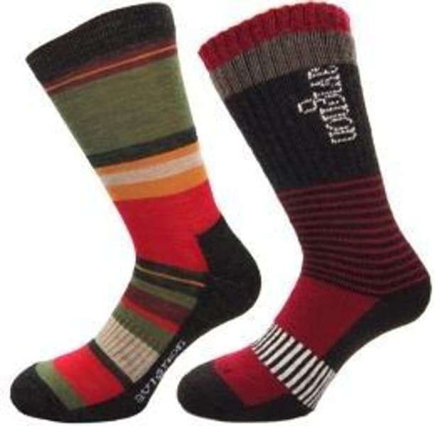 Presentpack 2 Par Strumpor Grön/Vinröd, view: 0