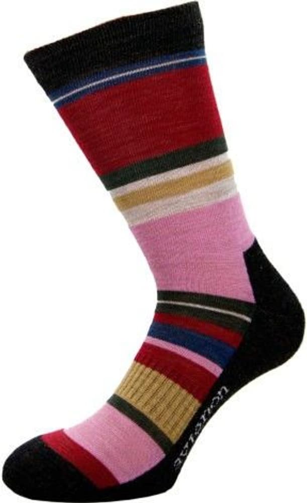 Lady Stripe Merinoullsstrumpa Pink, view: 0