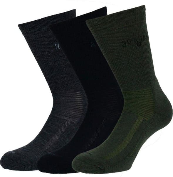 productImage: Terry Merinowool Hiking Sock 3-pack Svart/Grå/Grön