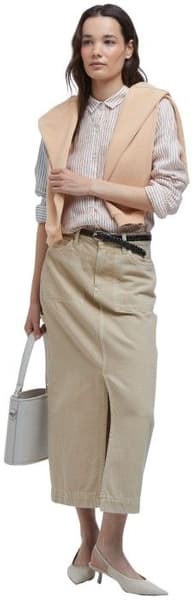 W's Marine Linen Shirt Bran Stripe, view: 5