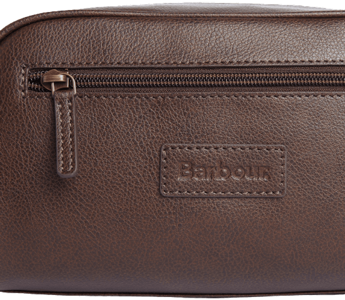 M's Leather Washbag Dark Brown, view: 3
