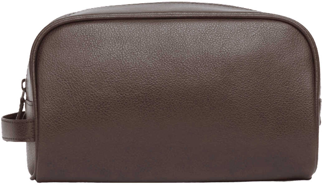 M's Leather Washbag Dark Brown, view: 1
