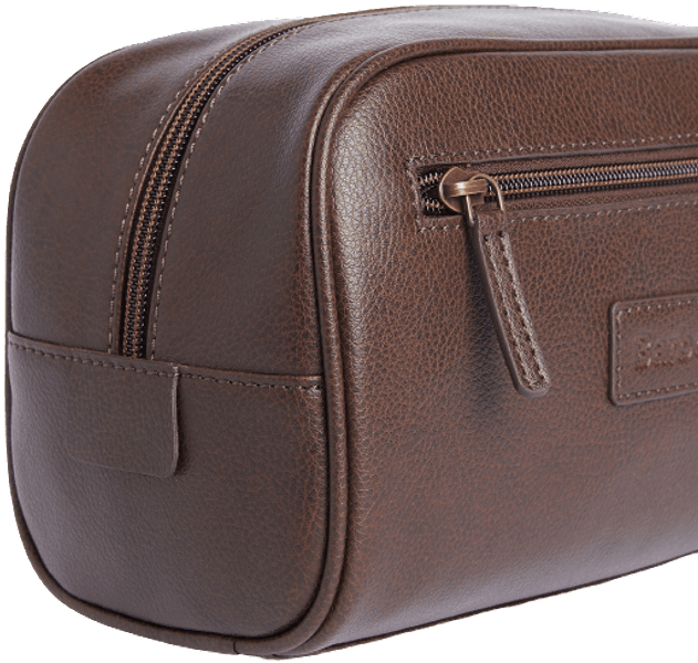 M's Leather Washbag Dark Brown, view: 2