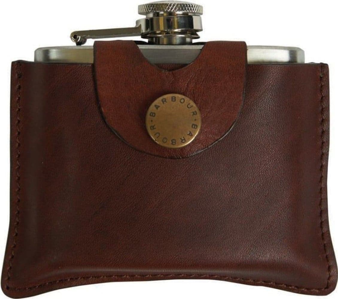 4oz Hinged Hipflask Brown, view: 0