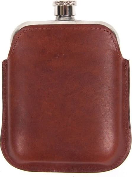 Wax Leather Hipflask Dark Brown, view: 1