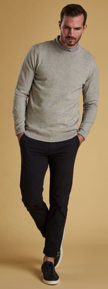 M's Linen Mix Crew Neck Light Grey, view: 5
