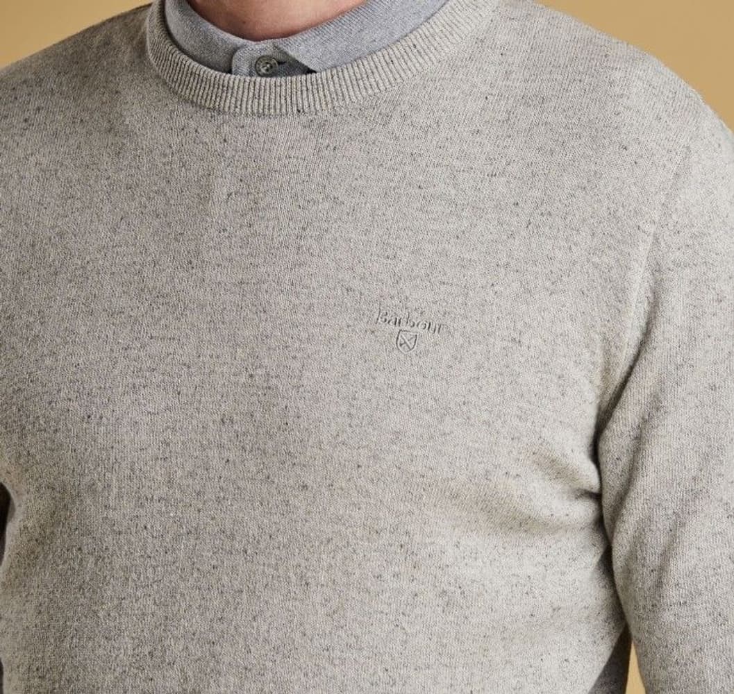 M's Linen Mix Crew Neck Light Grey, view: 1