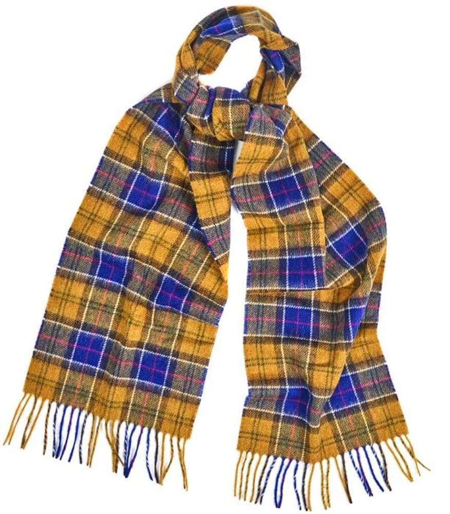 Robinson Tartan Scarf Navy/Ochre Tartan, view: 0