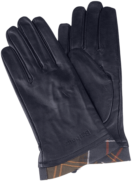 W's Tartan Leather Glove Black, view: 0