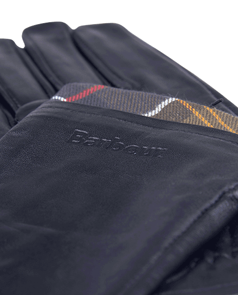 W's Tartan Leather Glove Black, view: 2